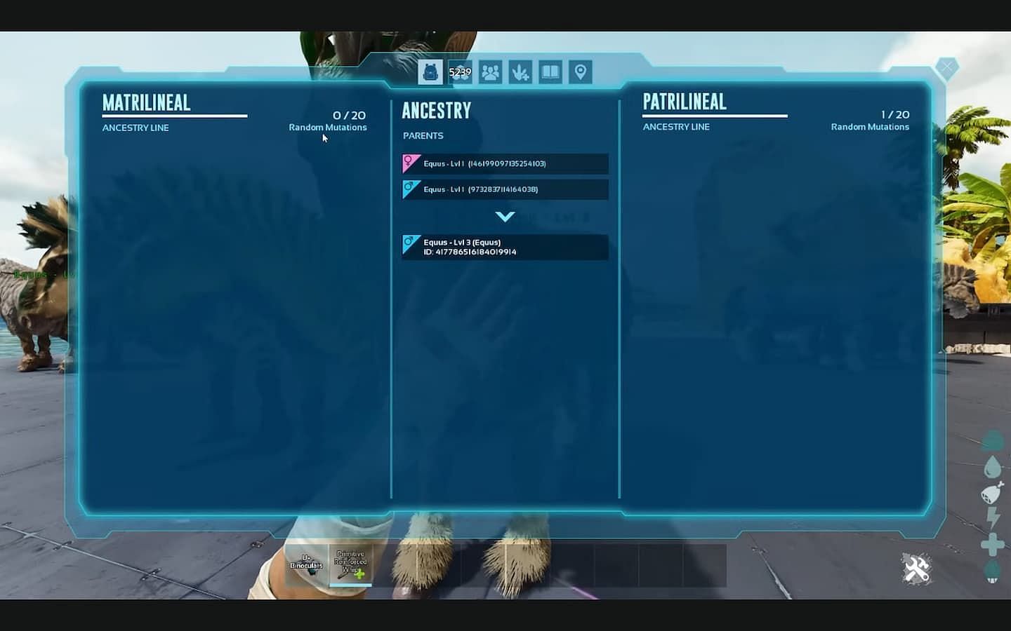 You can check how many mutations you have from the patrilineal and matrilineal sides (Image via Studio Wildcard)